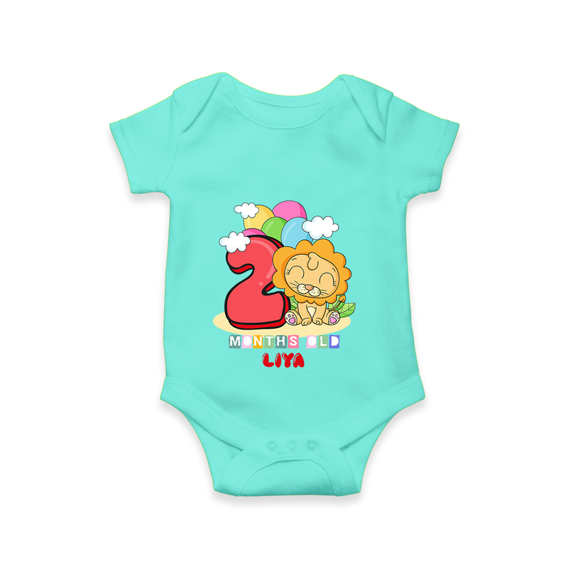 Celebrate The Second Month Birthday Customised Romper - ARCTIC BLUE - 0 - 3 Months Old (Chest 16")