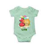 Custom Baby Romper/Onesie for 2 Month Milestone | Soft Cotton Bodysuit | Personalized Name Print - MINT GREEN - New Born (Chest 14")