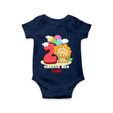 Celebrate The Second Month Birthday Customised Romper - NAVY BLUE - 0 - 3 Months Old (Chest 16")