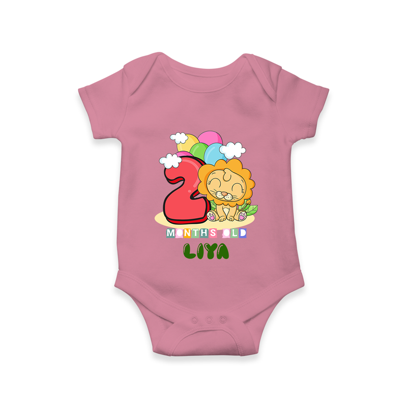 Custom Baby Romper/Onesie for 2 Month Milestone | Soft Cotton Bodysuit | Personalized Name Print - ONION - New Born (Chest 14")