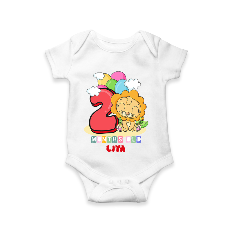 Celebrate The Second Month Birthday Customised Romper - WHITE - 0 - 3 Months Old (Chest 16")
