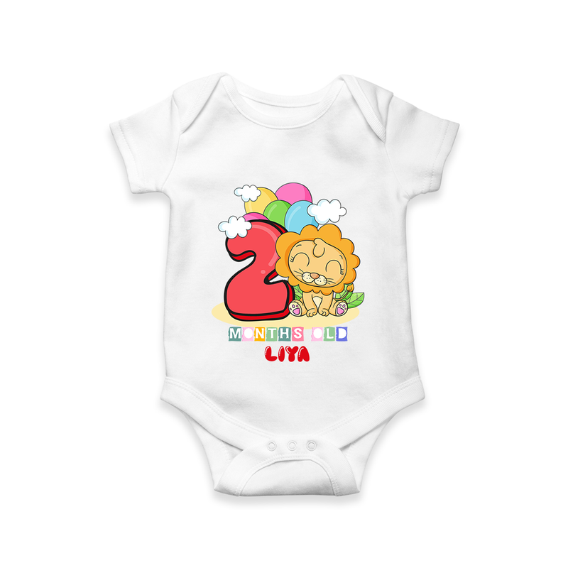 Make Your BabyÕs 2nd Month Extra Special With Our Customized Baby Romper - WHITE - 0 - 3 Months Old (Chest 16")