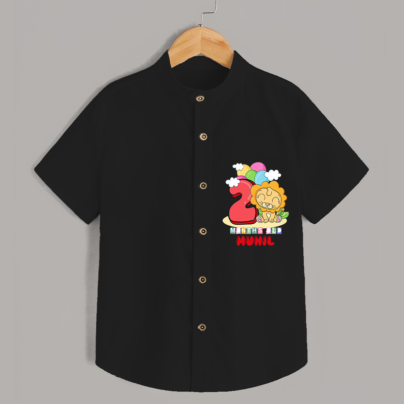 Celebrate The Second Month Birthday Customised Shirt - BLACK - 0 - 6 Months Old (Chest 21")