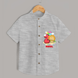 Celebrate The Second Month Birthday Customised Shirt - GREY MELANGE - 0 - 6 Months Old (Chest 21")