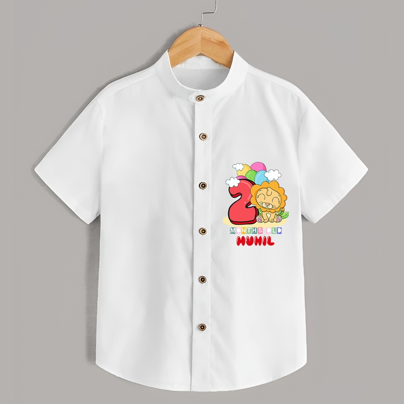 Celebrate The Second Month Birthday Customised Shirt - WHITE - 0 - 6 Months Old (Chest 21")