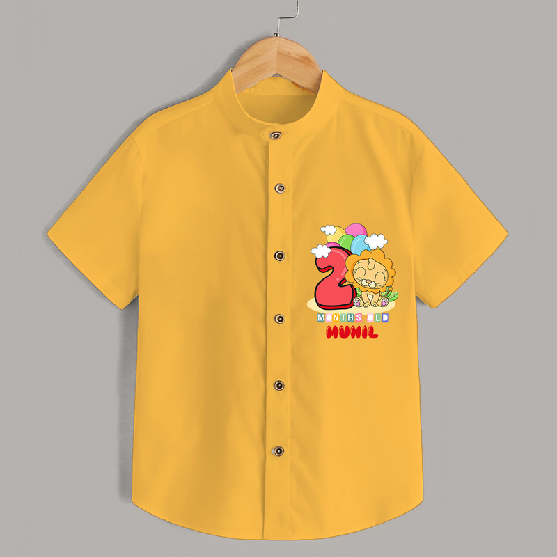 Celebrate The Second Month Birthday Customised Shirt - YELLOW - 0 - 6 Months Old (Chest 21")