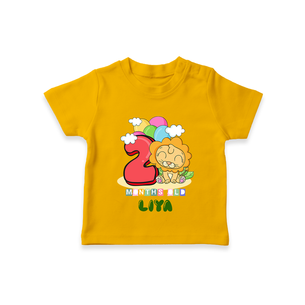 Custom Baby T-Shirt for 2 Month Milestone | Soft Cotton T-Shirt | Personalized Name Print - CHROME YELLOW - 0-5 Months Old (Chest 17")