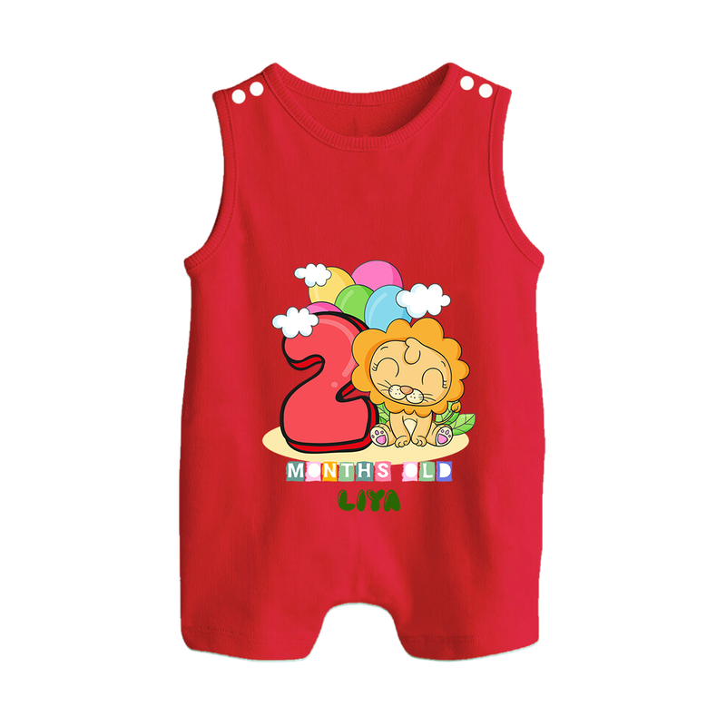 Make Your BabyÕs 2nd Month Extra Special With Our Customized Baby Romper Suit - RED - 0 - 5 Months Old (Chest 18")