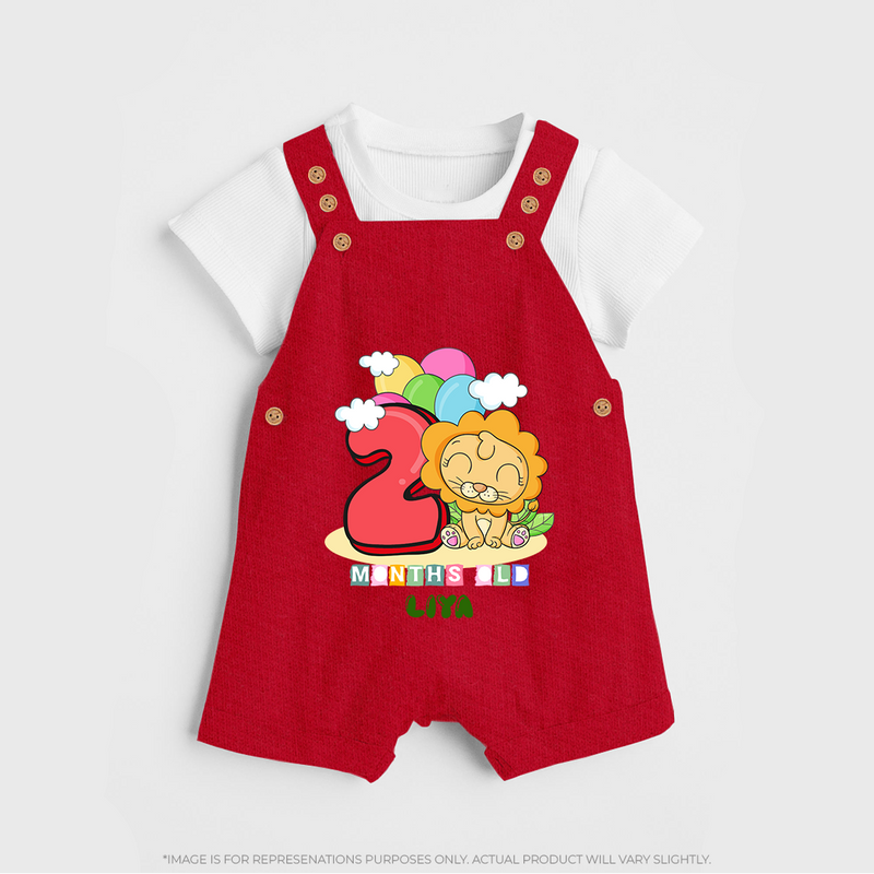 Make Your BabyÕs 2nd Month Extra Special With Our Customized Baby Dungaree Set - RED - 0 - 5 Months Old (Chest 18")