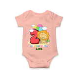 Celebrate The Second Month Birthday Customised Romper - PEACH - 0 - 3 Months Old (Chest 16")