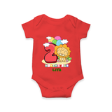 Make Your BabyÕs 2nd Month Extra Special With Our Customized Baby Romper - RED - 0 - 3 Months Old (Chest 16")