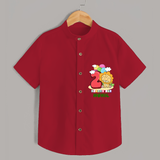 Celebrate The Second Month Birthday Customised Shirt - RED - 0 - 6 Months Old (Chest 21")