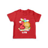 Custom Baby T-Shirt for 2 Month Milestone | Soft Cotton T-Shirt | Personalized Name Print - RED - 0-5 Months Old (Chest 17")