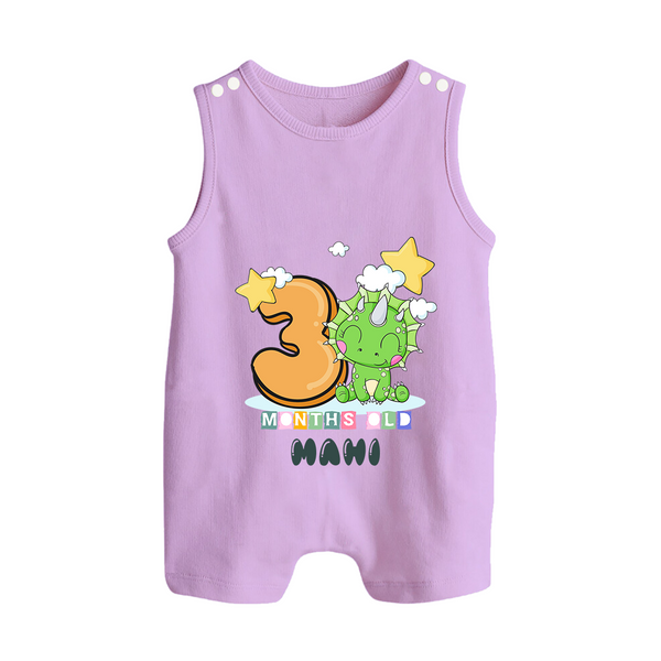 Custom Baby Romper Suit/ Sleeveless Romper for 3 Month Milestone | Soft Cotton Romper Suit/ Sleeveless Romper | Personalized Name Print - LILAC - 0 - 5 Months Old (Chest 18")