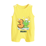 Custom Baby Romper Suit/ Sleeveless Romper for 3 Month Milestone | Soft Cotton Romper Suit/ Sleeveless Romper | Personalized Name Print - PASTEL YELLOW - 0 - 5 Months Old (Chest 18")