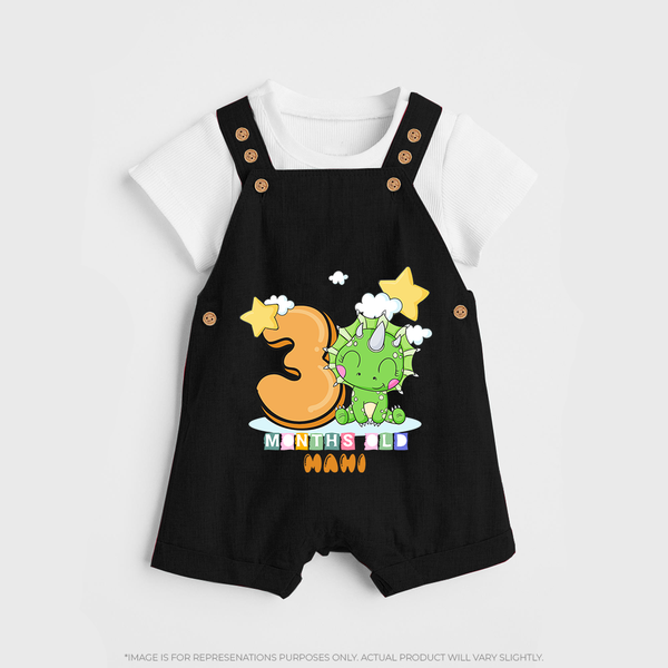 Make Your BabyÕs 3rd Month Extra Special With Our Customized Baby Dungaree Set - BLACK - 0 - 5 Months Old (Chest 18")