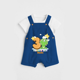 Celebrate The Third Month Birthday Customised Dungaree set - COBALT BLUE - 0 - 5 Months Old (Chest 17")