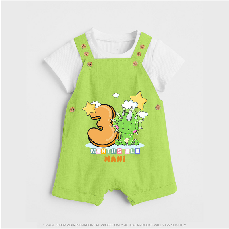 Make Your BabyÕs 3rd Month Extra Special With Our Customized Baby Dungaree Set - GREEN - 0 - 5 Months Old (Chest 18")