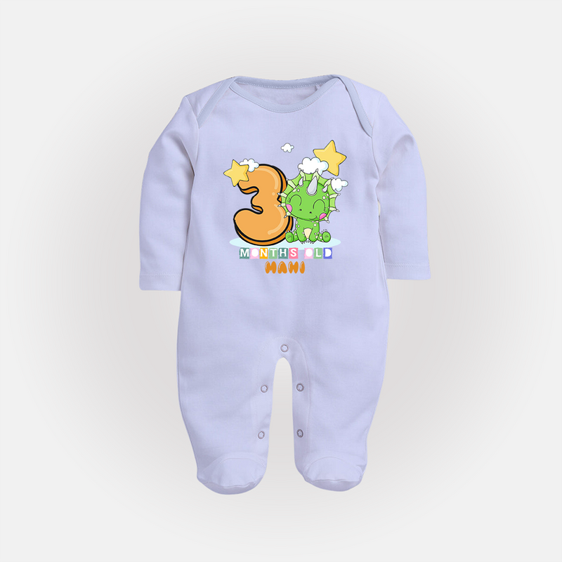 Make Your BabyÕs 3rd Month Extra Special With Our Customized Baby Sleep Suit - BABY BLUE - New Born (Chest 7.5")