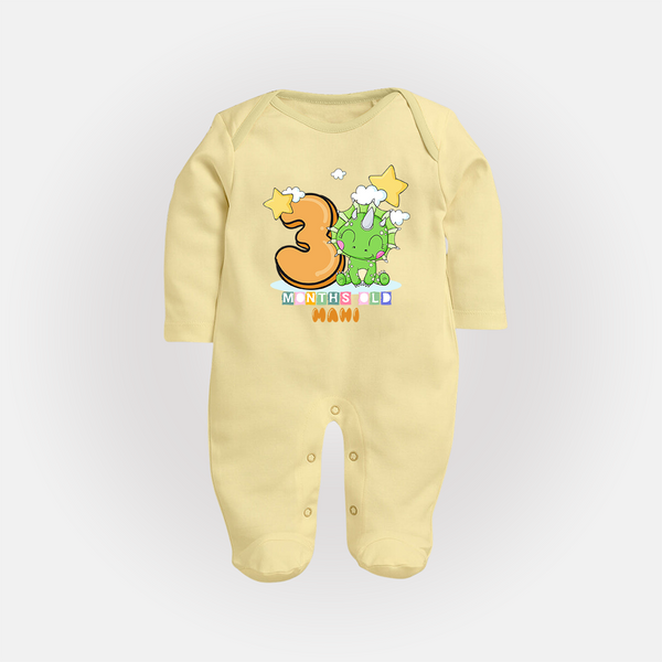 Make Your BabyÕs 3rd Month Extra Special With Our Customized Baby Sleep Suit - PASTEL YELLOW - New Born (Chest 7.5")