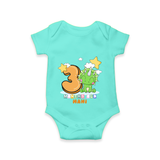 Celebrate The Third Month Birthday Customised Romper - ARCTIC BLUE - 0 - 3 Months Old (Chest 16")