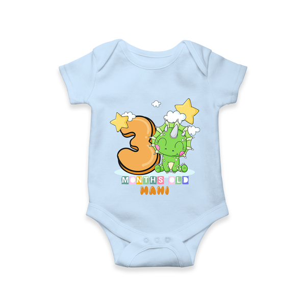 Make Your BabyÕs 3rd Month Extra Special With Our Customized Baby Romper - BABY BLUE - 0 - 3 Months Old (Chest 16")