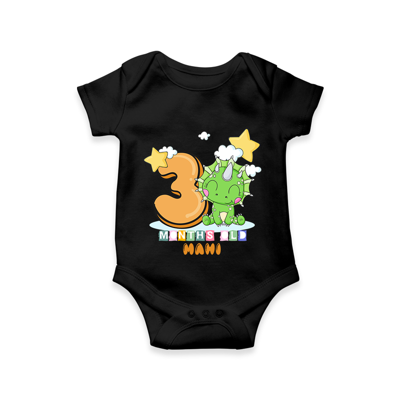 Make Your BabyÕs 3rd Month Extra Special With Our Customized Baby Romper - BLACK - 0 - 3 Months Old (Chest 16")