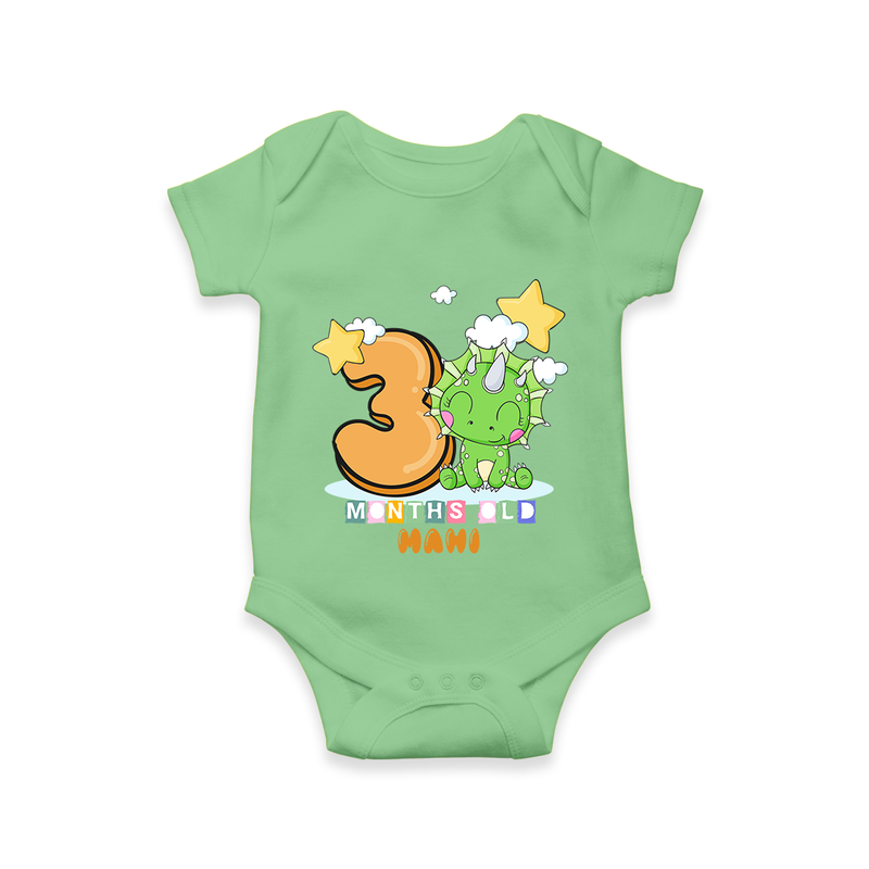 Make Your BabyÕs 3rd Month Extra Special With Our Customized Baby Romper - GREEN - 0 - 3 Months Old (Chest 16")