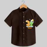 Celebrate The Third Month Birthday Customised Shirt - CHOCOLATE BROWN - 0 - 6 Months Old (Chest 21")