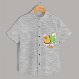 Celebrate The Third Month Birthday Customised Shirt - GREY MELANGE - 0 - 6 Months Old (Chest 21")
