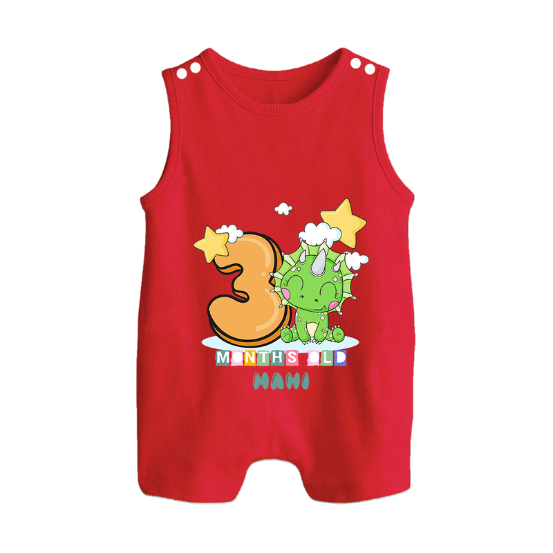 Make Your BabyÕs 3rd Month Extra Special With Our Customized Baby Romper Suit - RED - 0 - 5 Months Old (Chest 18")