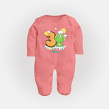 Make Your BabyÕs 3rd Month Extra Special With Our Customized Baby Sleep Suit - PEACH - New Born (Chest 7.5")