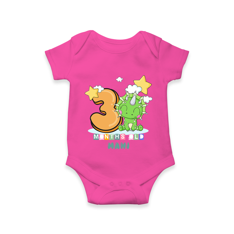 Make Your BabyÕs 3rd Month Extra Special With Our Customized Baby Romper - HOT PINK - 0 - 3 Months Old (Chest 16")