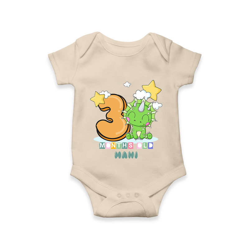 Make Your BabyÕs 3rd Month Extra Special With Our Customized Baby Romper - IVORY - 0 - 3 Months Old (Chest 16")