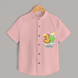 Celebrate The Third Month Birthday Customised Shirt - PEACH - 0 - 6 Months Old (Chest 21")