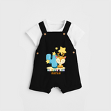 Celebrate The Fourth Month Birthday Customised Dungaree set - BLACK - 0 - 5 Months Old (Chest 17")