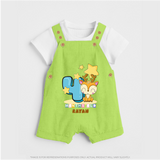 Make Your BabyÕs 4th Month Extra Special With Our Customized Baby Dungaree Set - GREEN - 0 - 5 Months Old (Chest 18")