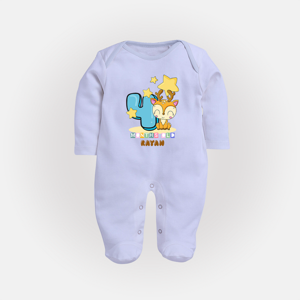 Make Your BabyÕs 4th Month Extra Special With Our Customized Baby Sleep Suit - BABY BLUE - New Born (Chest 7.5")