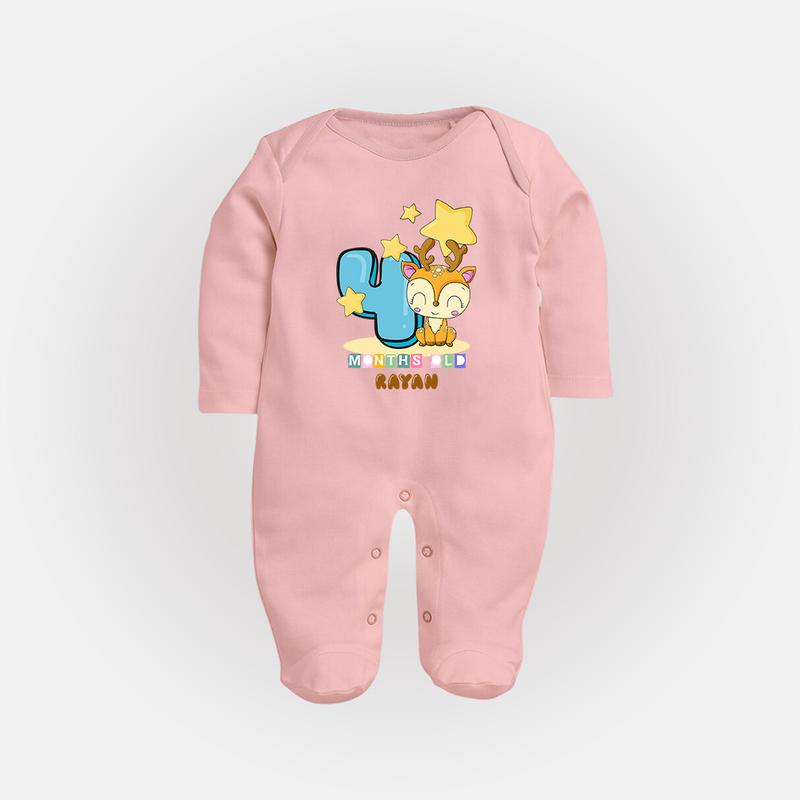 Make Your BabyÕs 4th Month Extra Special With Our Customized Baby Sleep Suit - BABY PINK - New Born (Chest 7.5")