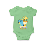 Celebrate The Fourth Month Birthday Customised Romper - GREEN - 0 - 3 Months Old (Chest 16")