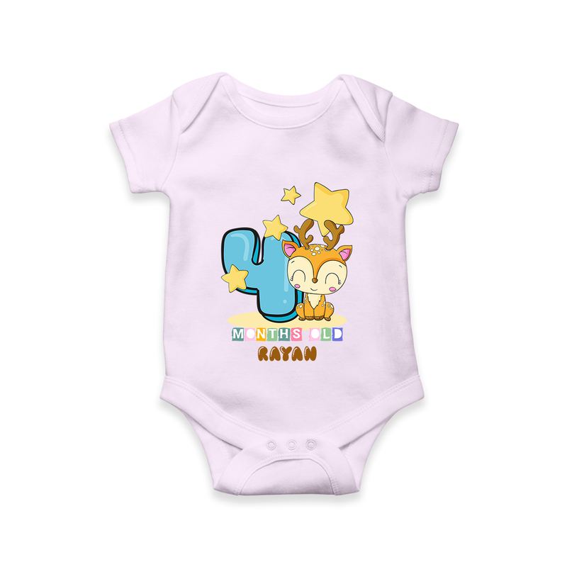 Make Your BabyÕs 4th Month Extra Special With Our Customized Baby Romper - LILAC - 0 - 3 Months Old (Chest 16")