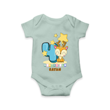 Celebrate The Fourth Month Birthday Customised Romper - MINT GREEN - 0 - 3 Months Old (Chest 16")