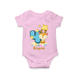 Celebrate The Fourth Month Birthday Customised Romper - PINK - 0 - 3 Months Old (Chest 16")