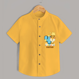 Celebrate The Fourth Month Birthday Customised Shirt - YELLOW - 0 - 6 Months Old (Chest 21")