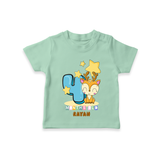 Celebrate The Fourth Month Birthday Customised T-Shirt - MINT GREEN - 0 - 5 Months Old (Chest 17")