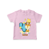 Celebrate The Fourth Month Birthday Customised T-Shirt - PINK - 0 - 5 Months Old (Chest 17")