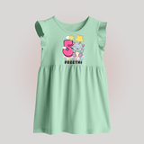 Custom Baby Baby Frock for 5 Month Milestone | Soft Cotton Baby Frock | Personalized Name Print - MINT GREEN - 0 - 3 Months Old (Chest 17")