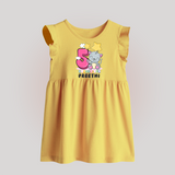 Custom Baby Baby Frock for 5 Month Milestone | Soft Cotton Baby Frock | Personalized Name Print - PASTEL YELLOW - 0 - 3 Months Old (Chest 17")