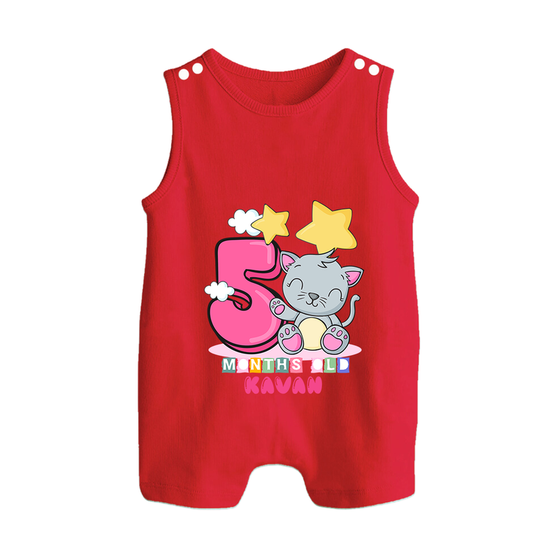 Make Your BabyÕs 5th Month Extra Special With Our Customized Baby Romper Suit - RED - 0 - 5 Months Old (Chest 18")