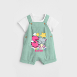 Celebrate The Fifth Month Birthday Customised Dungaree set - LIGHT GREEN - 0 - 5 Months Old (Chest 17")